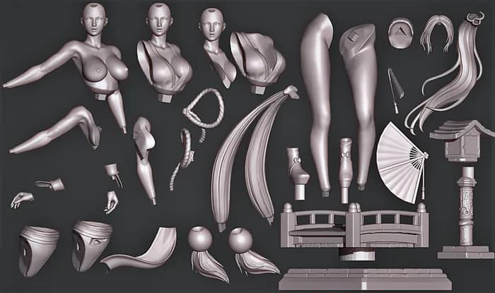 STL - Figura Mai Shiranui 2 render 4
