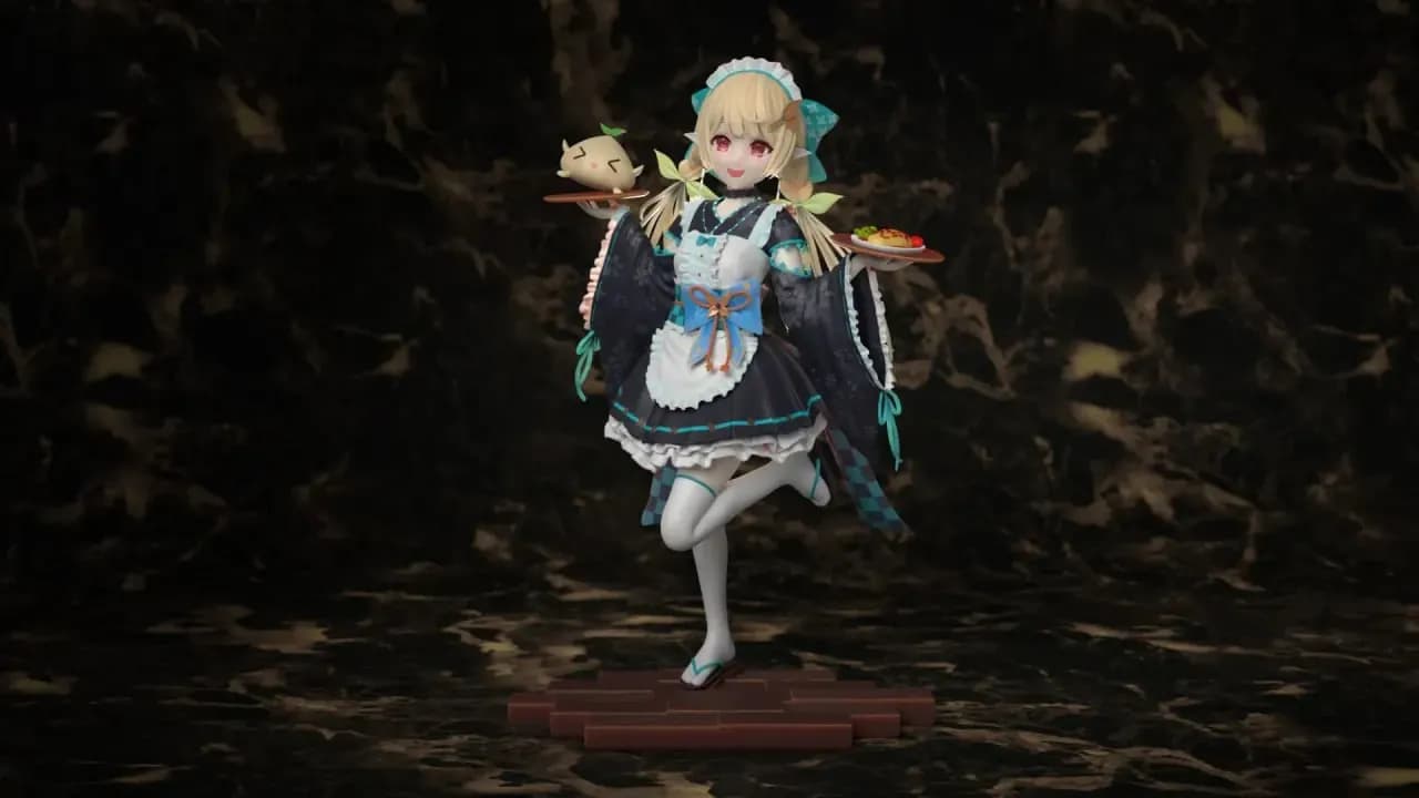 STL - Figura Maid Anime con Bandejas