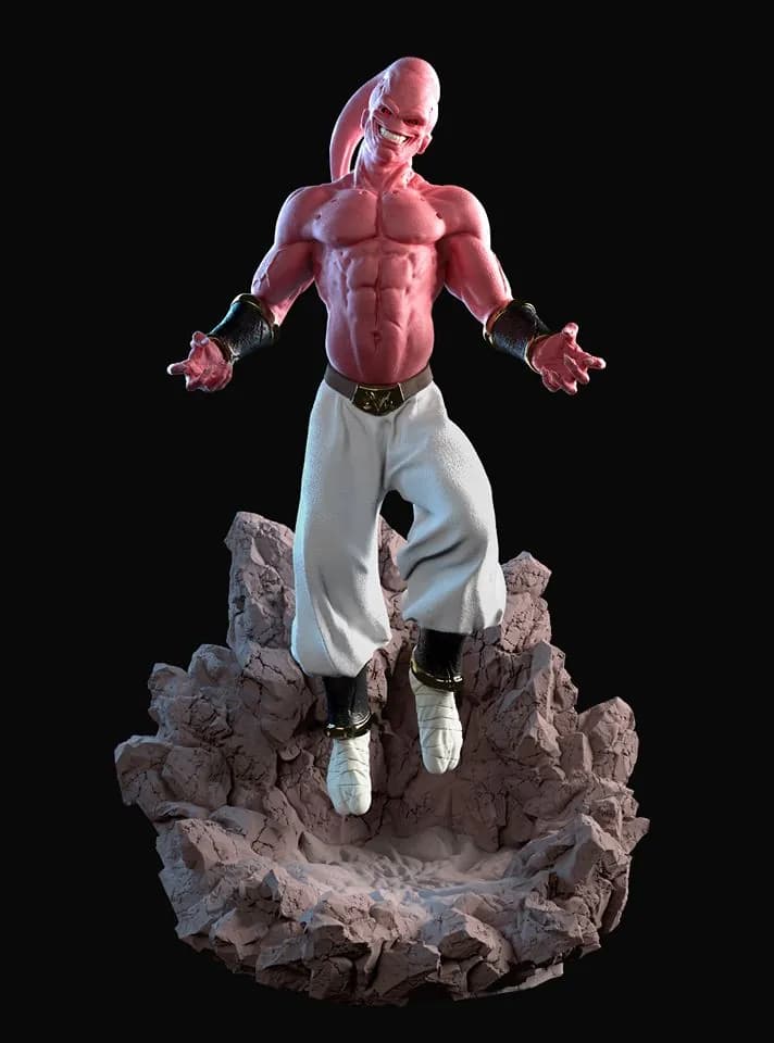 STL - Figura Majin Buu de Dragon Ball Z render 3