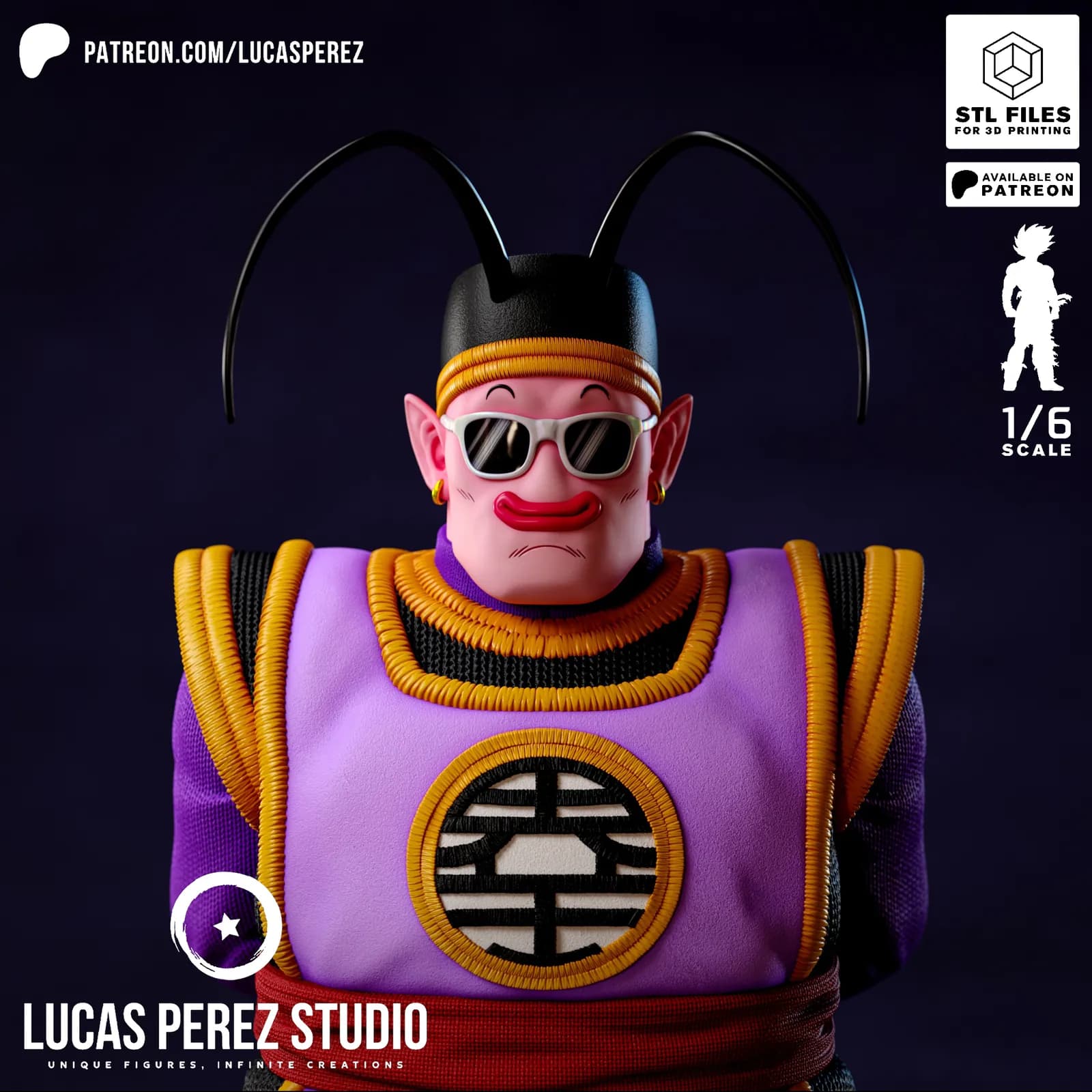 STL - Figura Majin Buu Son Goku render 4