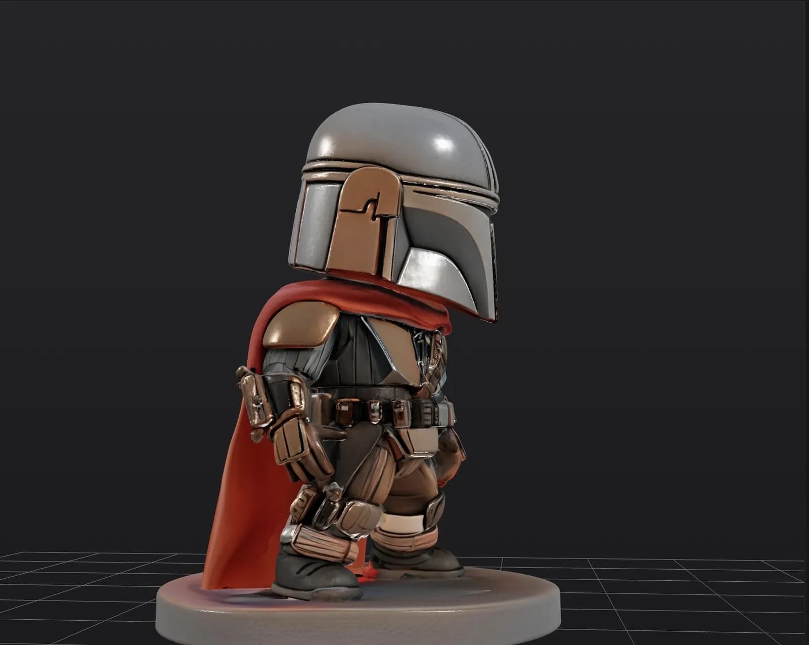 STL - Figura Mando Chibi render 3