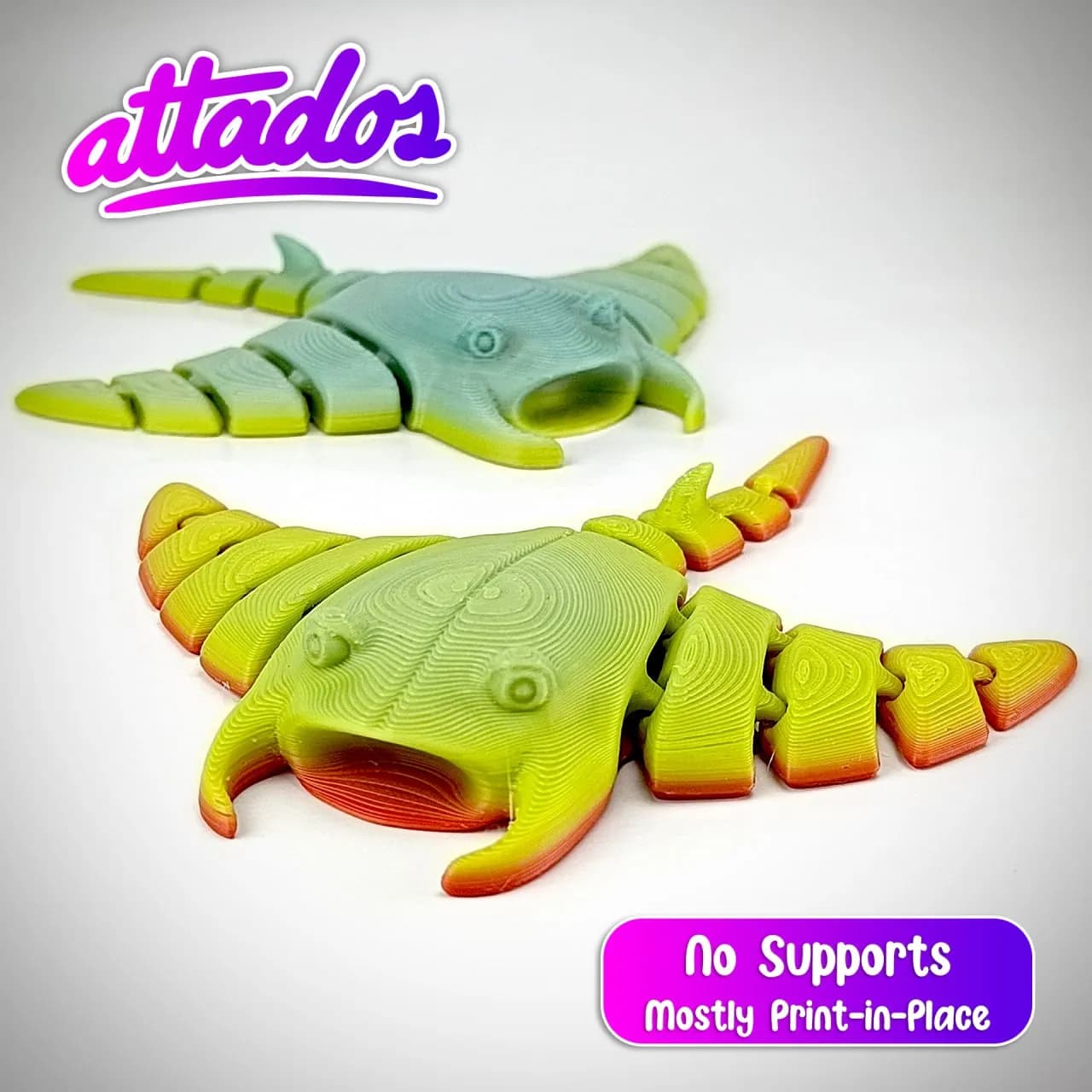 STL - Figura Mantarraya Articulada
