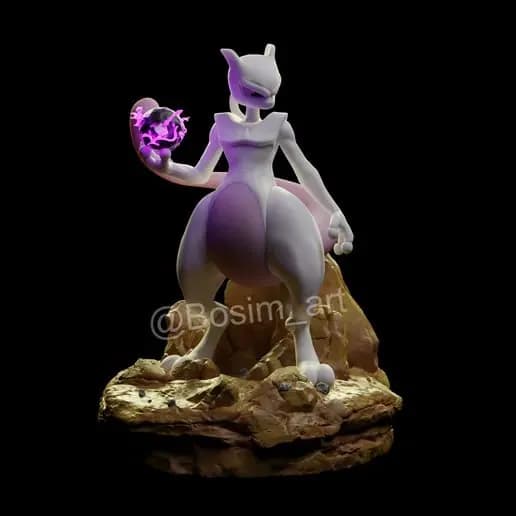 STL - Figura Mewtwo Estilo Anime