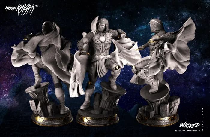 STL - Figura Moon Knight 2 render 2