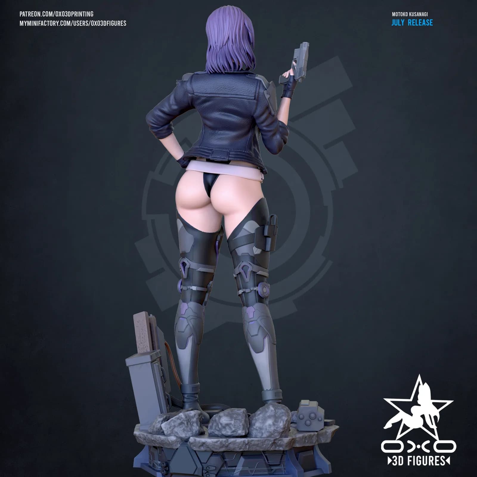 STL - Figura Motoko Kusanagi Cyberpunk render 2