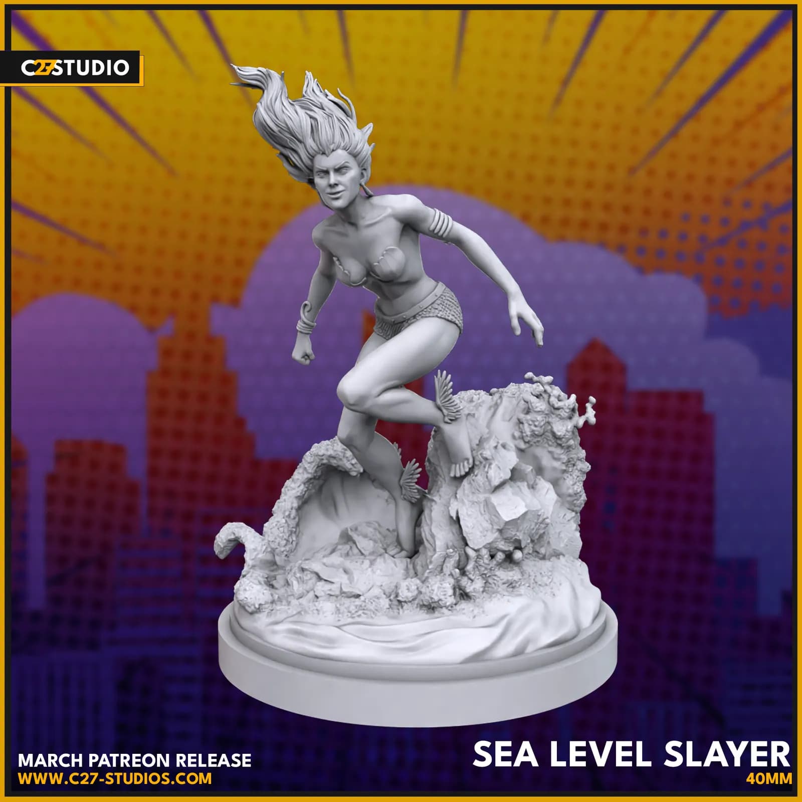 STL - Figura Namora surfeando las olas render 3