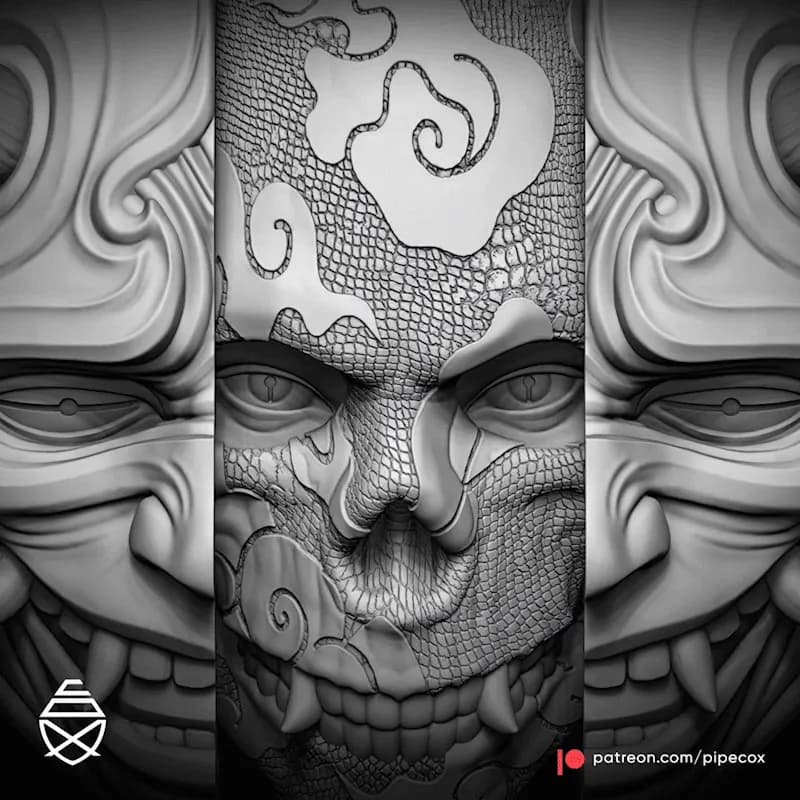 STL - Figura Oni estilo japonés