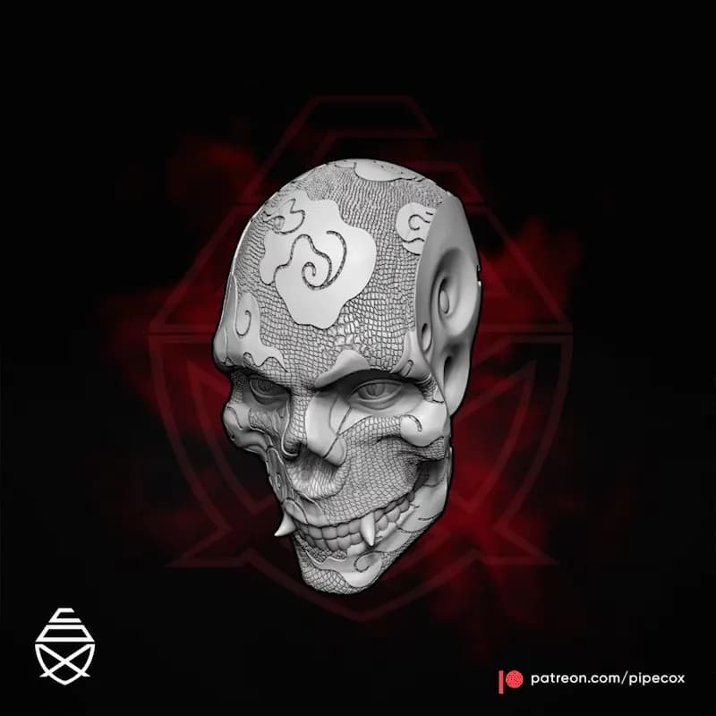 STL - Figura Oni estilo japonés render 2