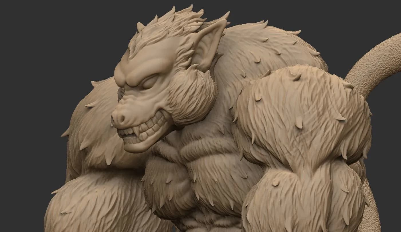 STL - Figura Ozaru Goku render 3