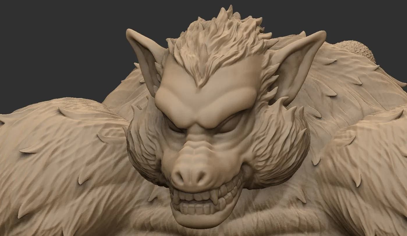 STL - Figura Ozaru Goku render 4