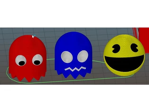 STL - Figura Pac Man y Fantasmas render 4