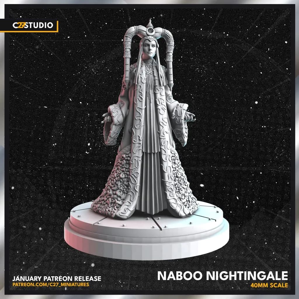 STL - Figura Padme Amidala render 2