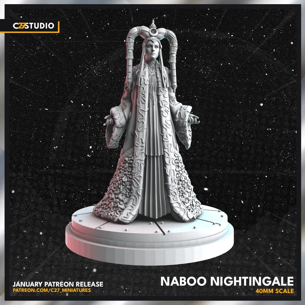 STL - Figura Padme Amidala render 4