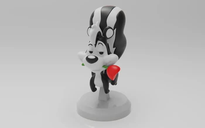 STL - Figura Pepe Le Pew con Rosa
