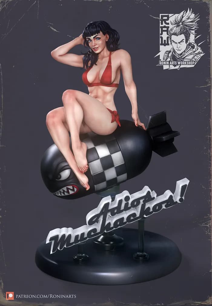 STL - Figura Pin up Chica Bala