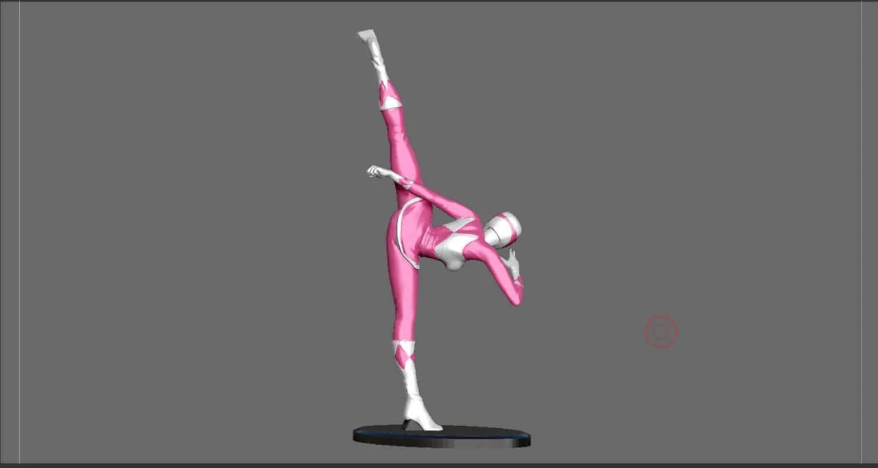 STL - figura pink ranger render 2
