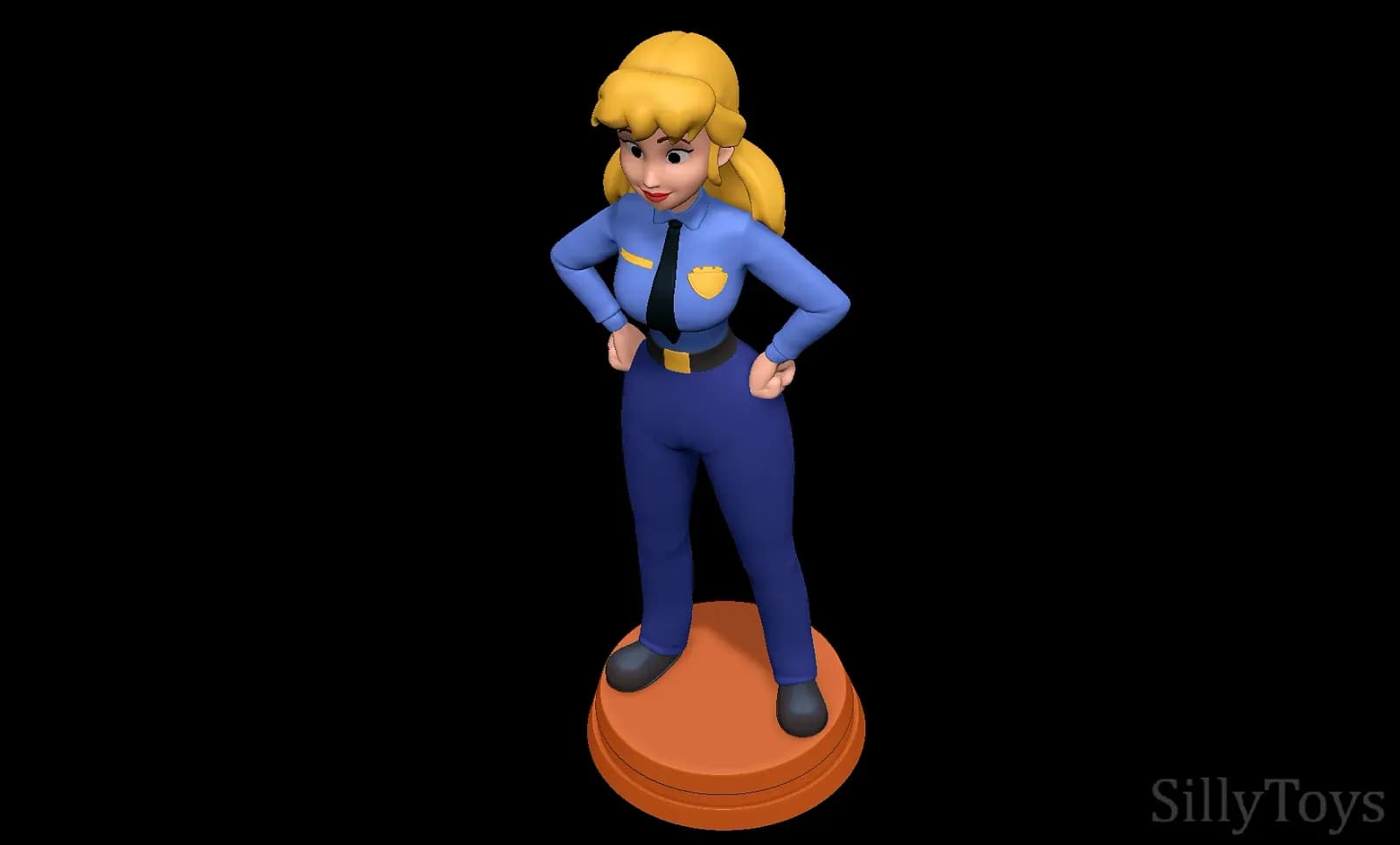STL - figura policial caricaturesca render 4