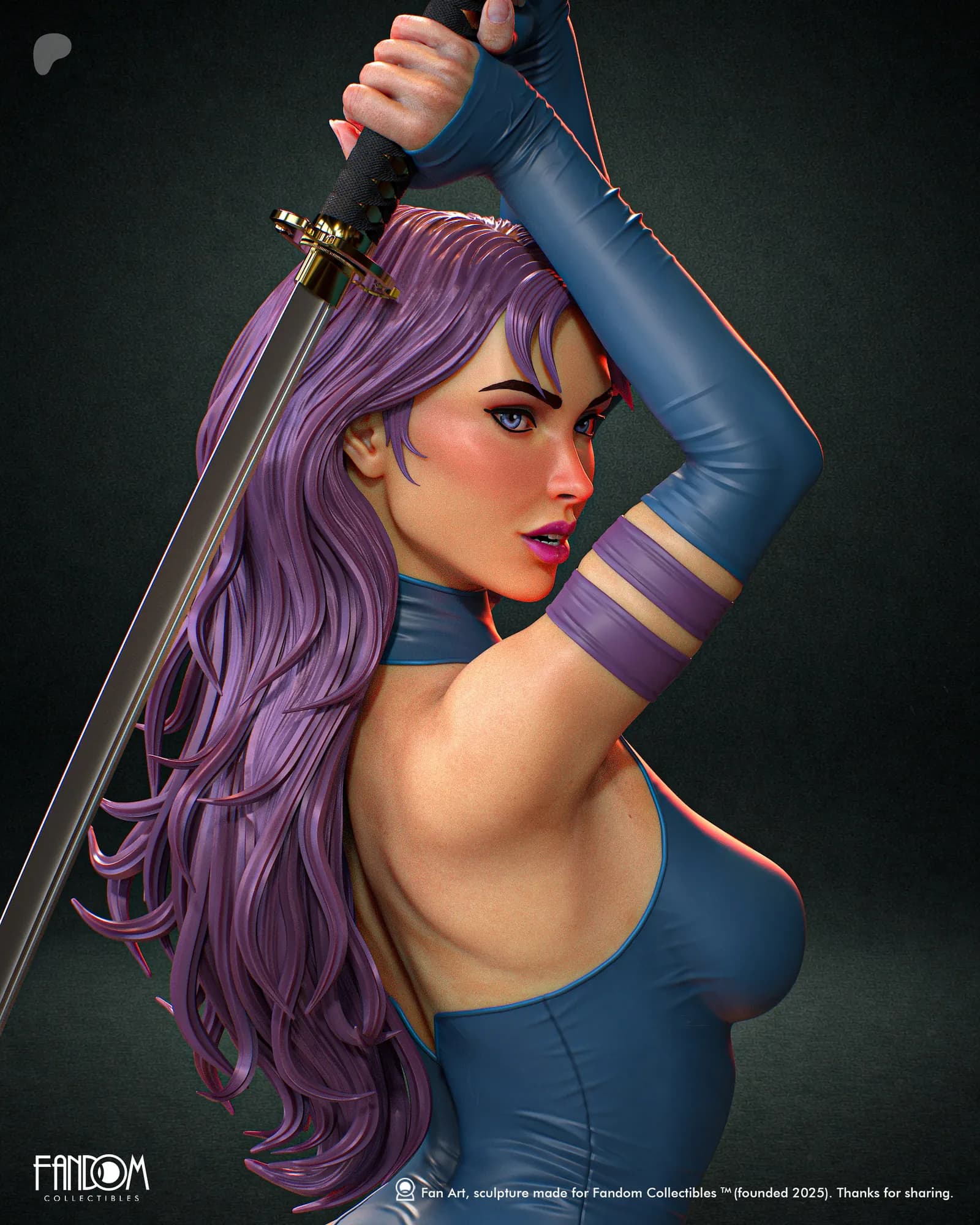STL - Figura Psylocke 2 render 3