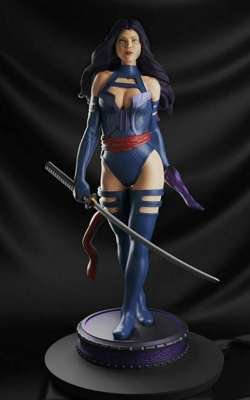 STL - Figura Psylocke Estilo Psíquico render 2