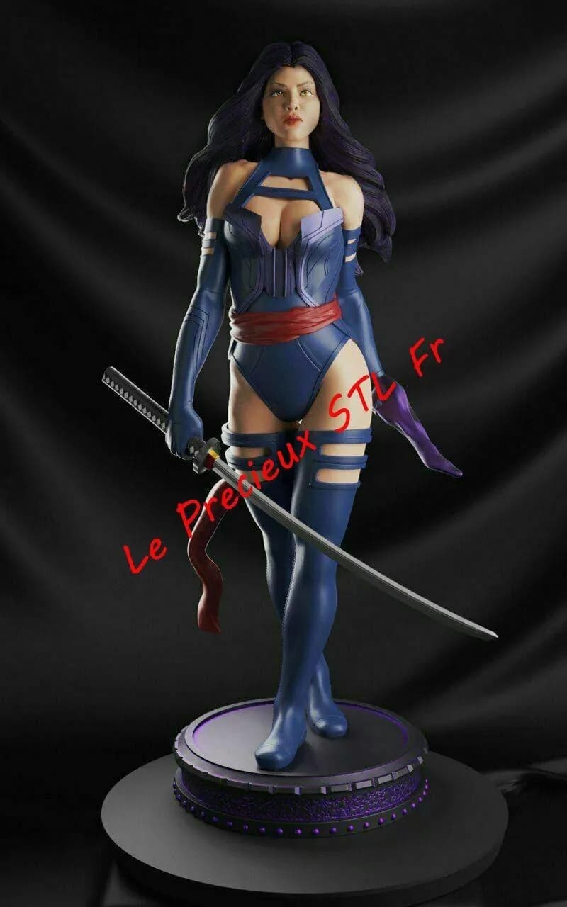 STL - Figura Psylocke Estilo Psíquico render 3