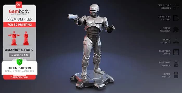 STL - Figura Robocop con soporte