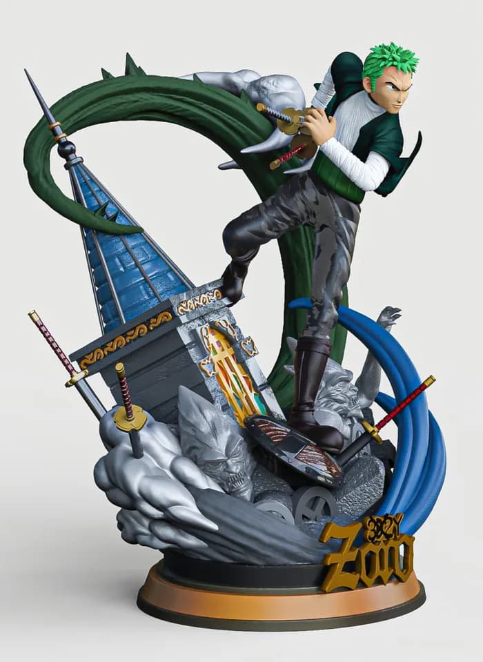 STL - Figura Roronoa Zoro 3 render 3