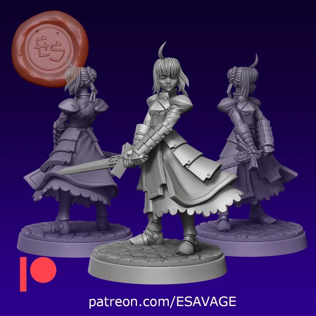 STL - figura Saber Artoria Pendragon