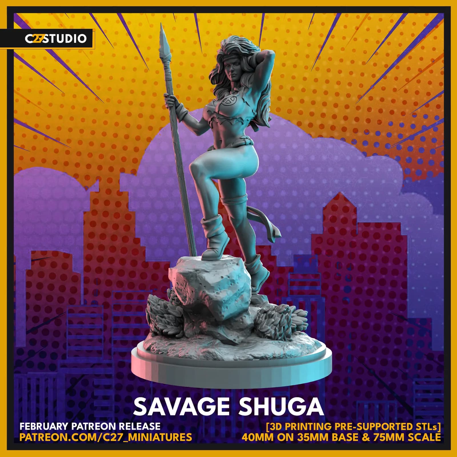 STL - Figura salvaje de Shuga render 2