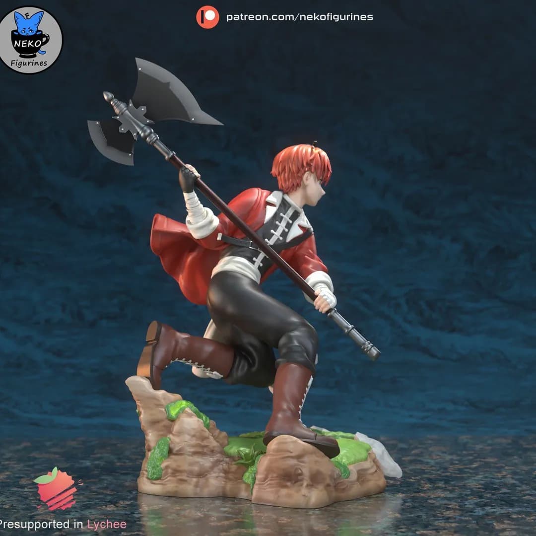 STL - Figura Samurai con Hacha render 4