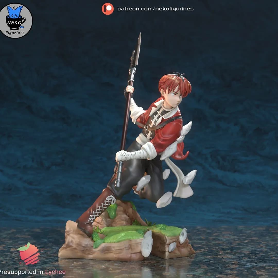 STL - Figura Samurai con Hacha render 5