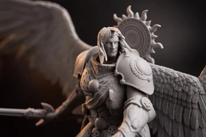 STL - Figura Sanguinius Guerrero Alado render 3