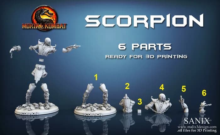 STL - Figura Scorpion Mortal Kombat