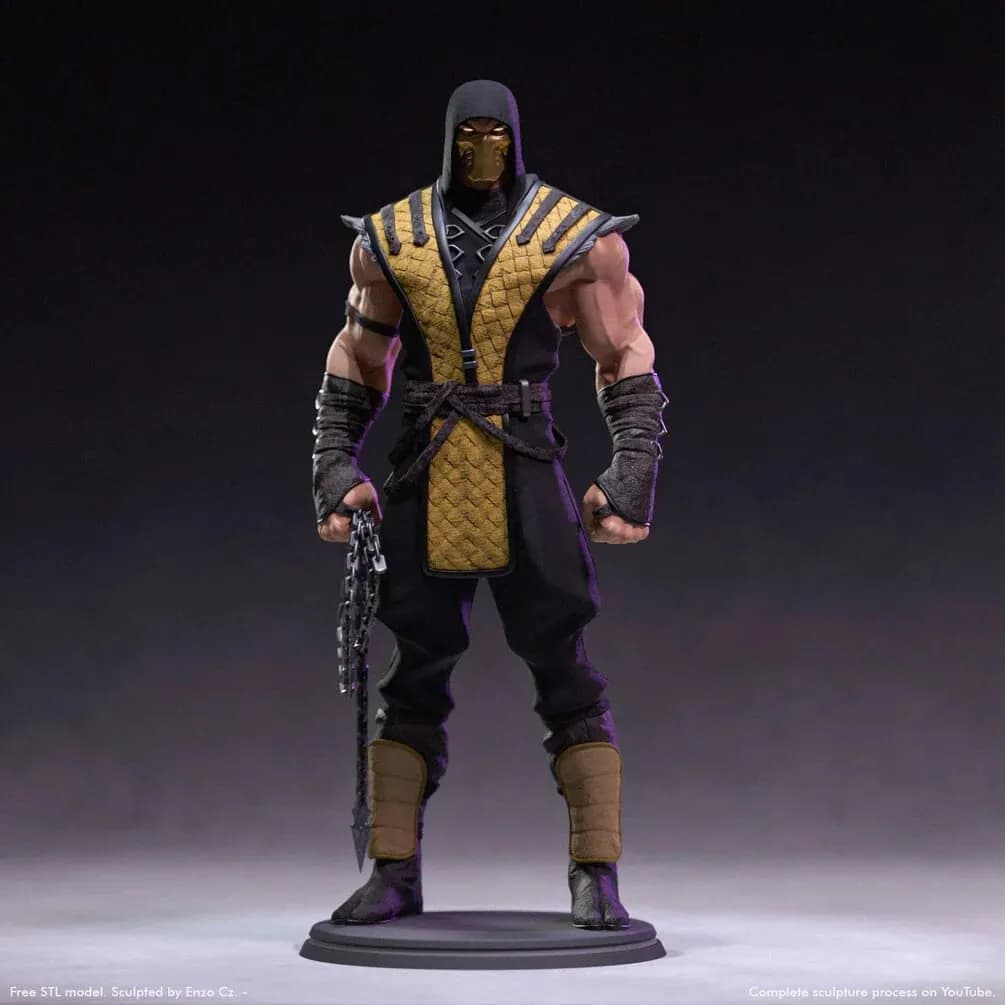 STL - Figura Scorpion Mortal Kombat 2 render 2