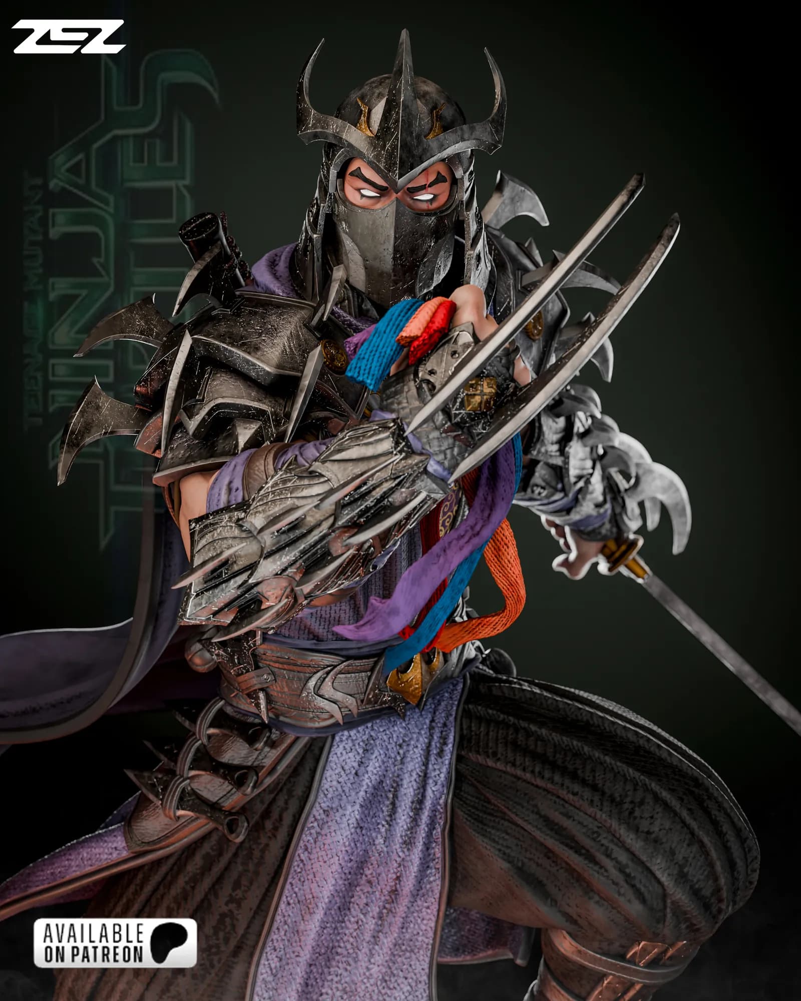 STL - Figura Shredder Busto render 2