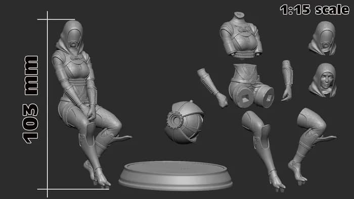 STL - Figura Tali Zorah de Mass Effect render 5