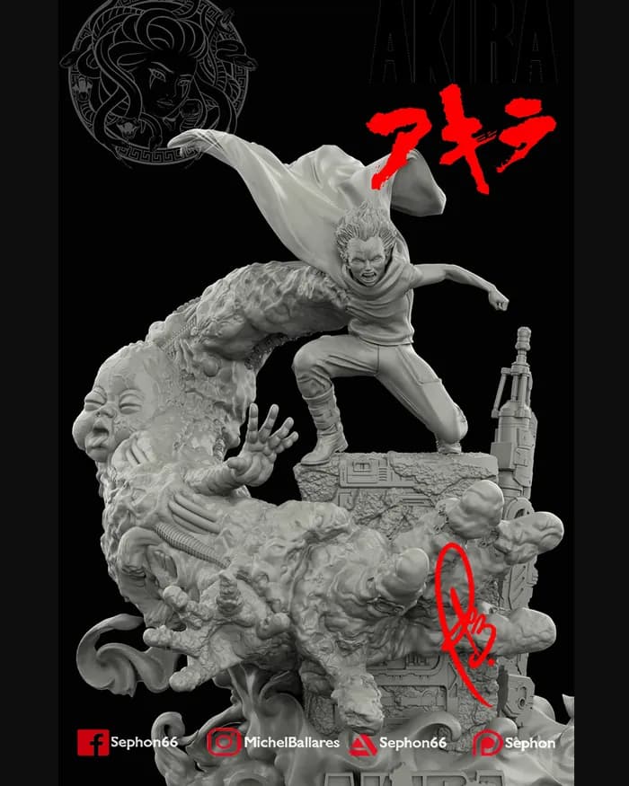 STL - Figura Tetsuo Shima Akira render 4