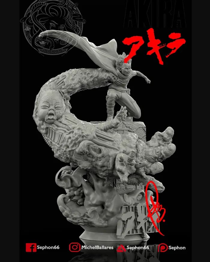 STL - Figura Tetsuo Shima Akira render 5