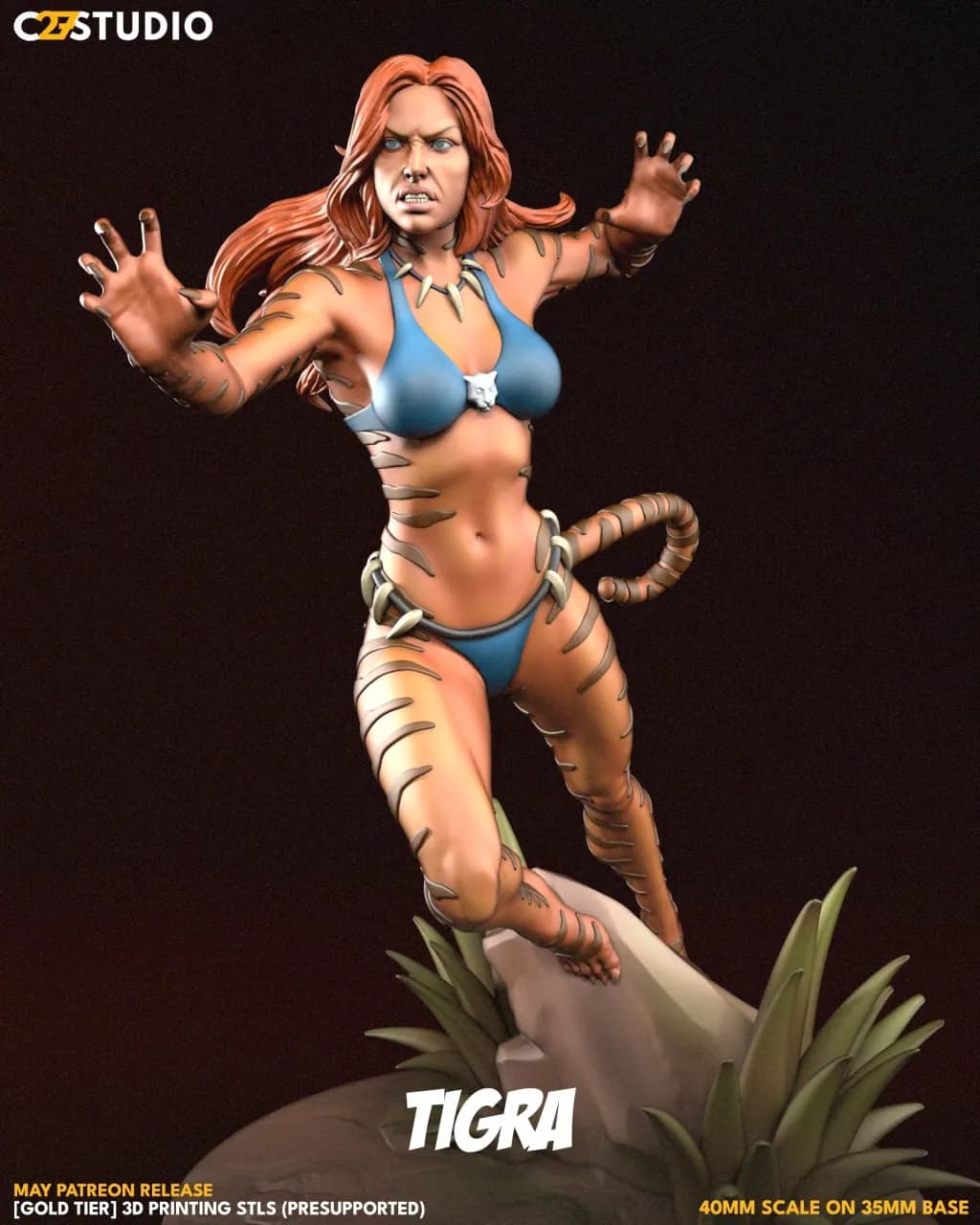 STL - Figura Tigra Estilo Cómic 2