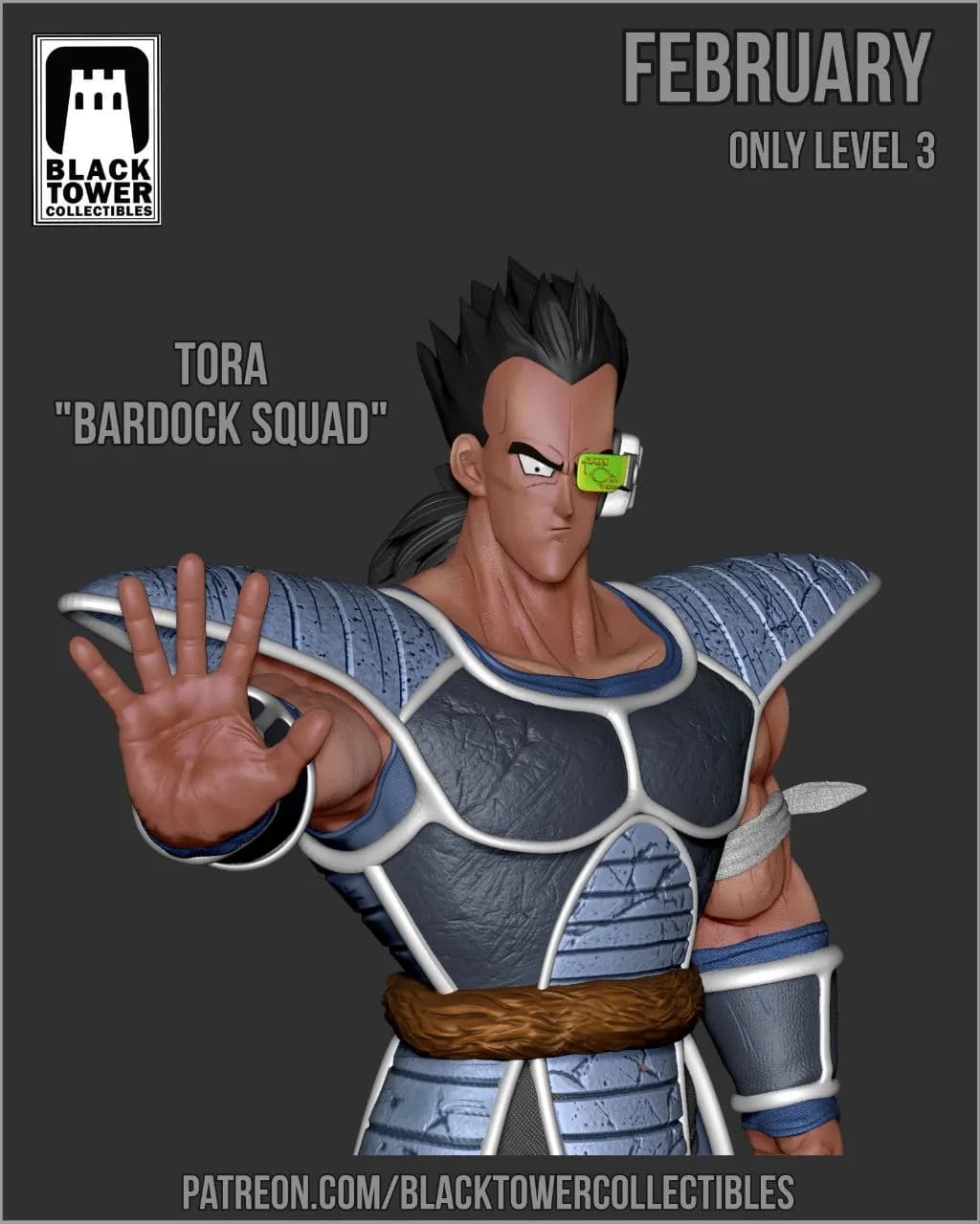STL - Figura Tora Bardock Squad render 2
