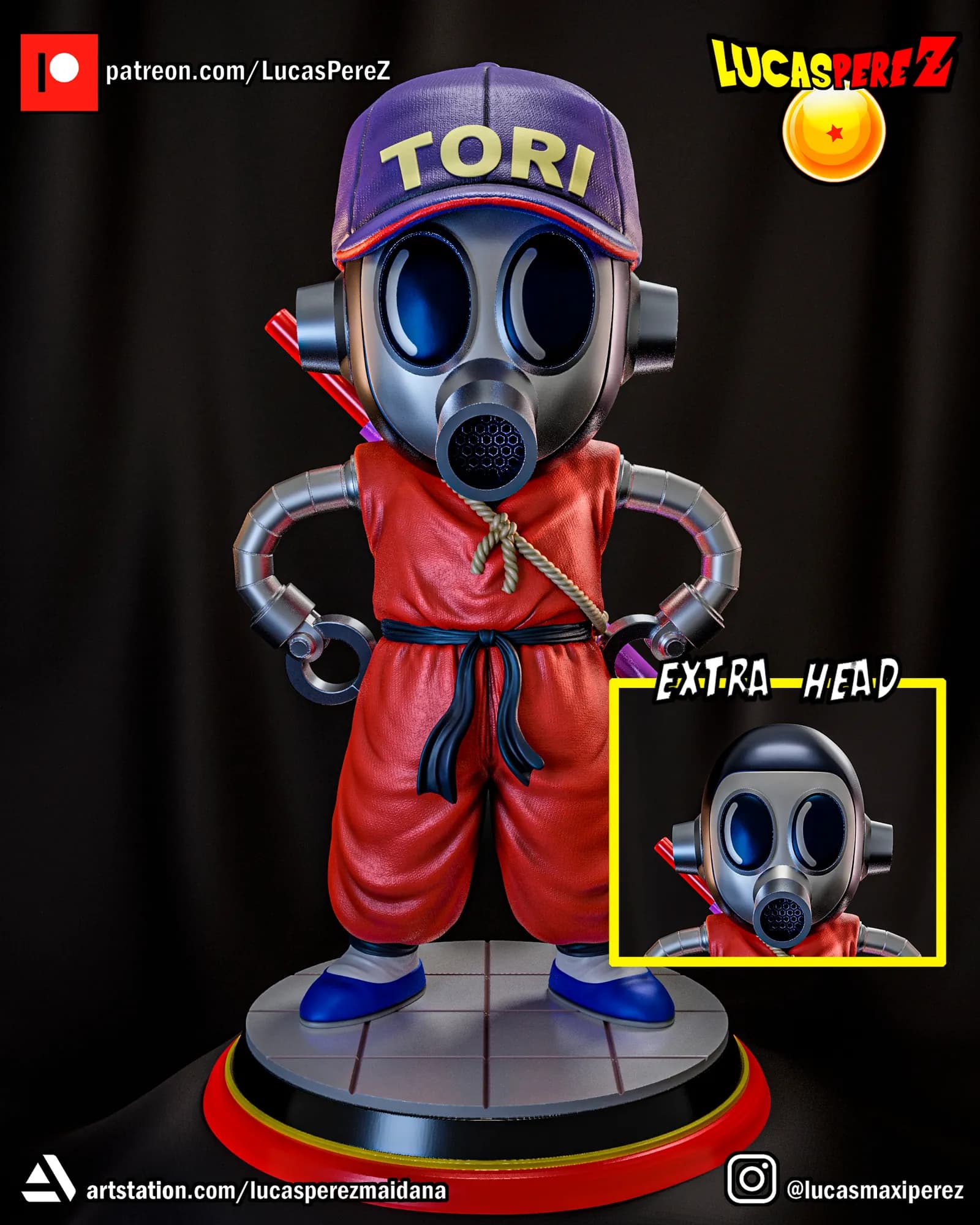 STL - Figura Toribot Estilo Dragon Ball render 2