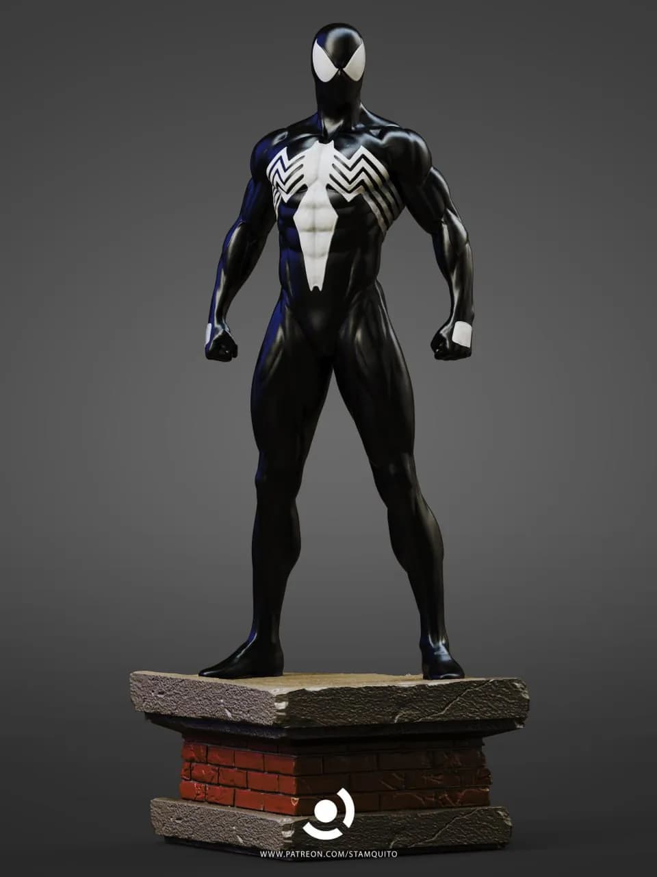 STL - figura traje negro hombre araña