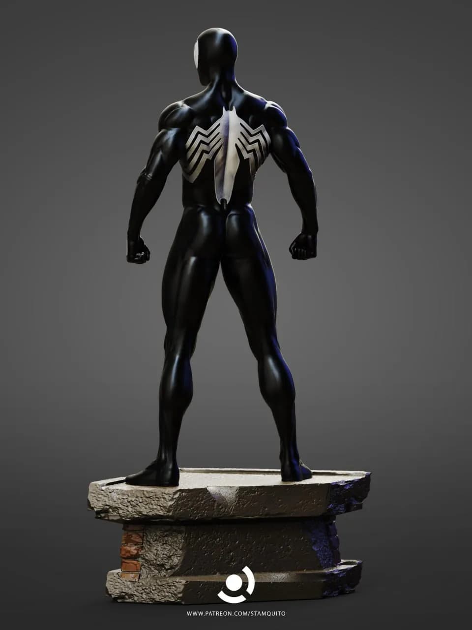 STL - figura traje negro hombre araña