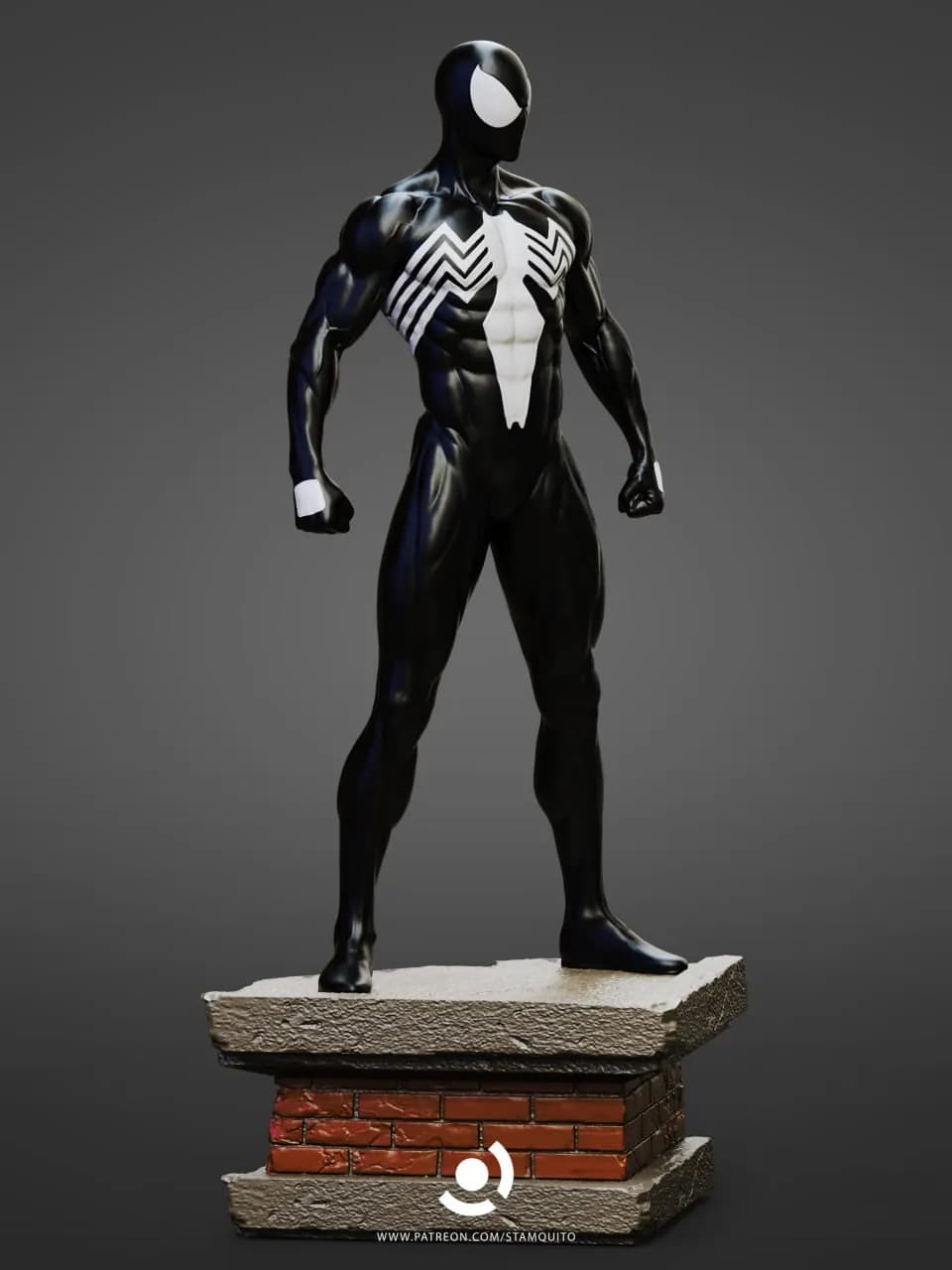 STL - figura traje negro hombre araña
