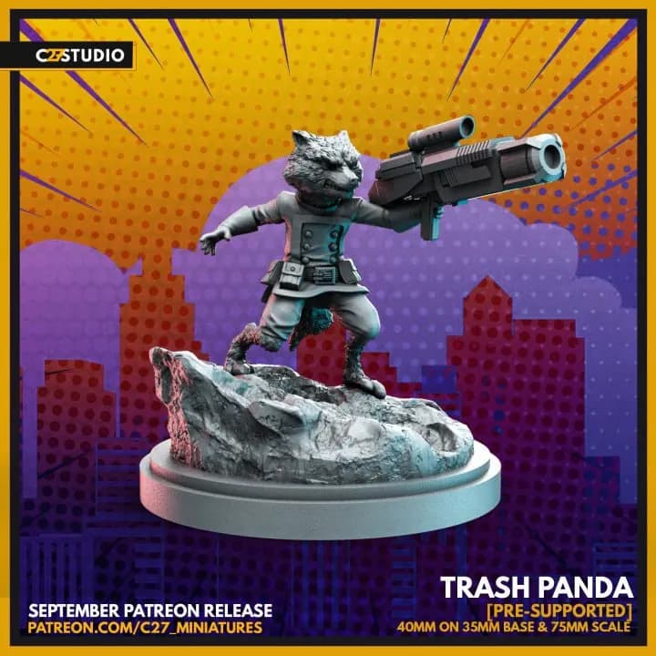 STL - Figura Trash Panda con rifle
