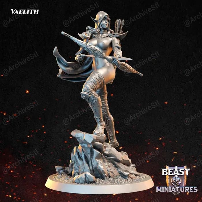 STL - Figura Vaelith con arco y flechas