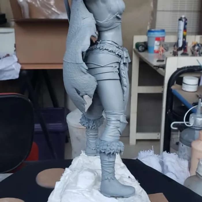 STL - Figura Valquiria con Espada render 4