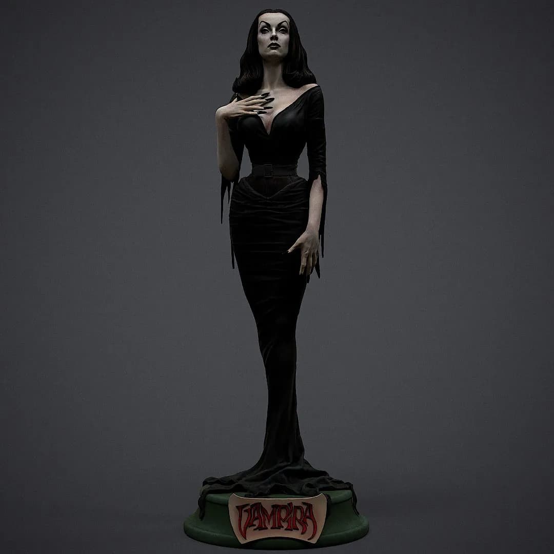 STL - Figura Vampira con vestido negro render 5
