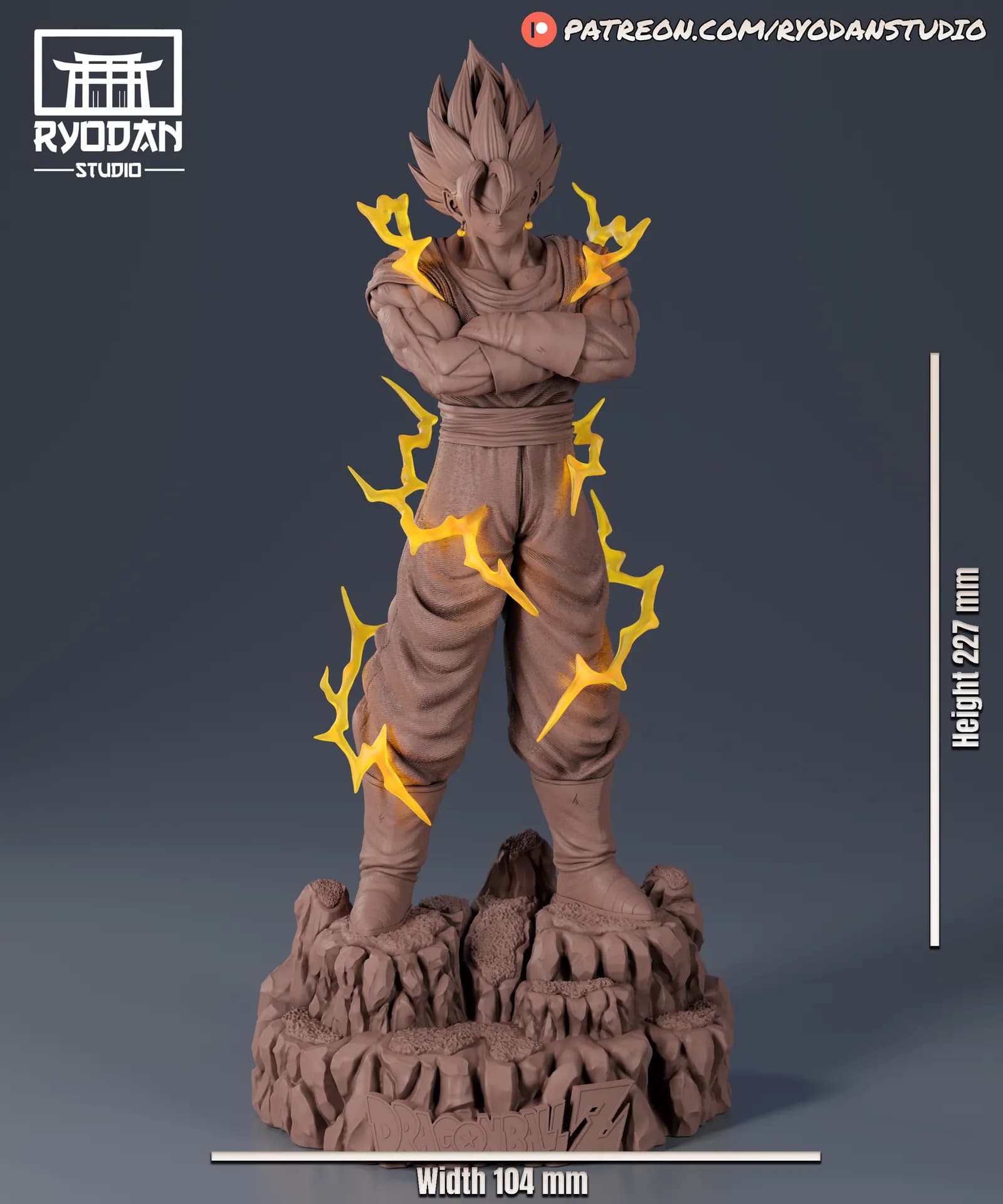 STL - Figura Vegetto Super Saiyan Blue render 4