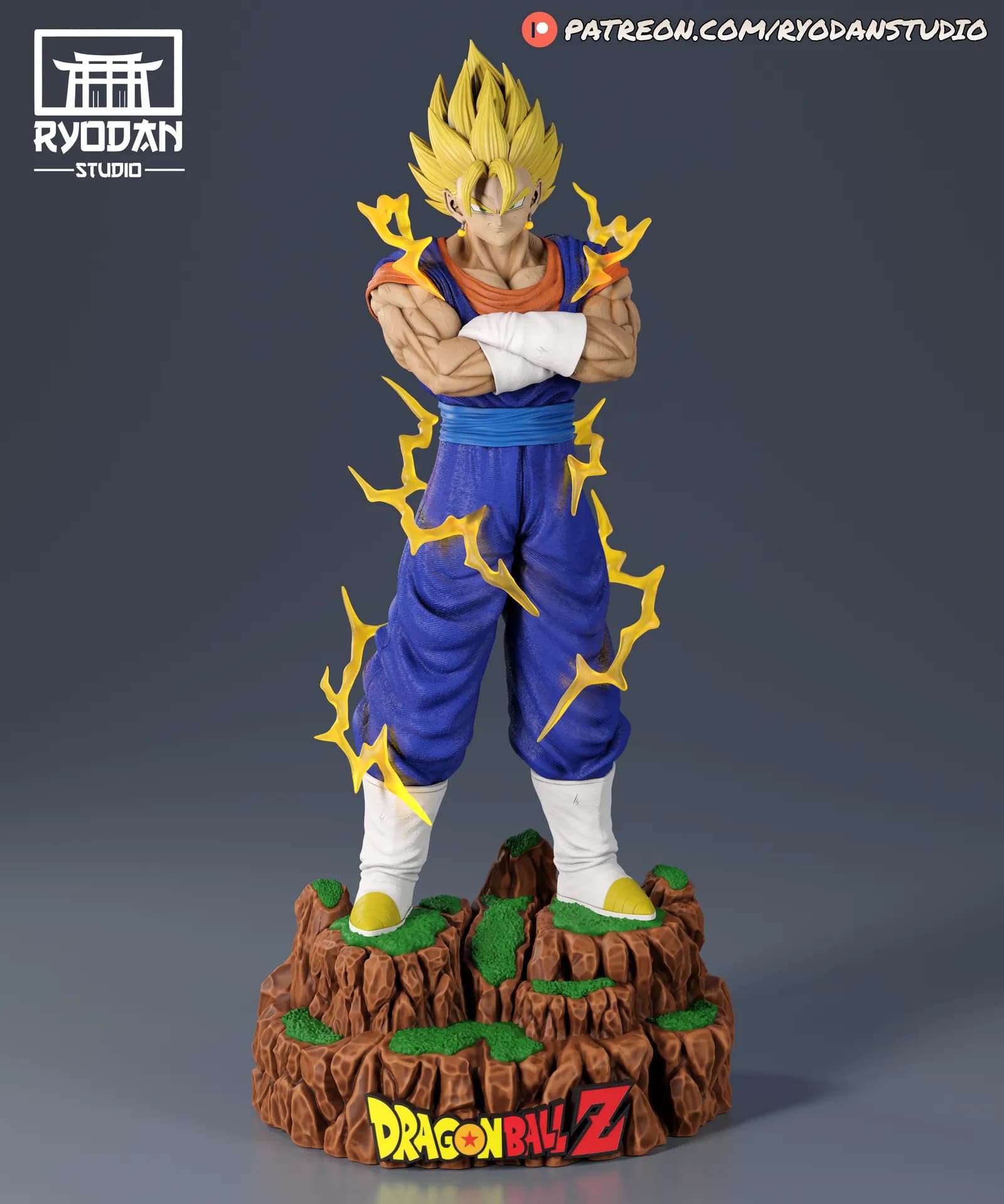 STL - Figura Vegetto Super Saiyan Blue render 5