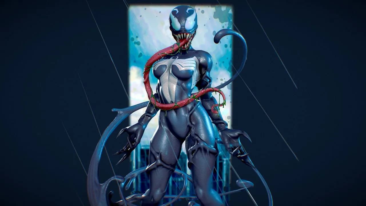 STL - Figura Venom Femenina render 2